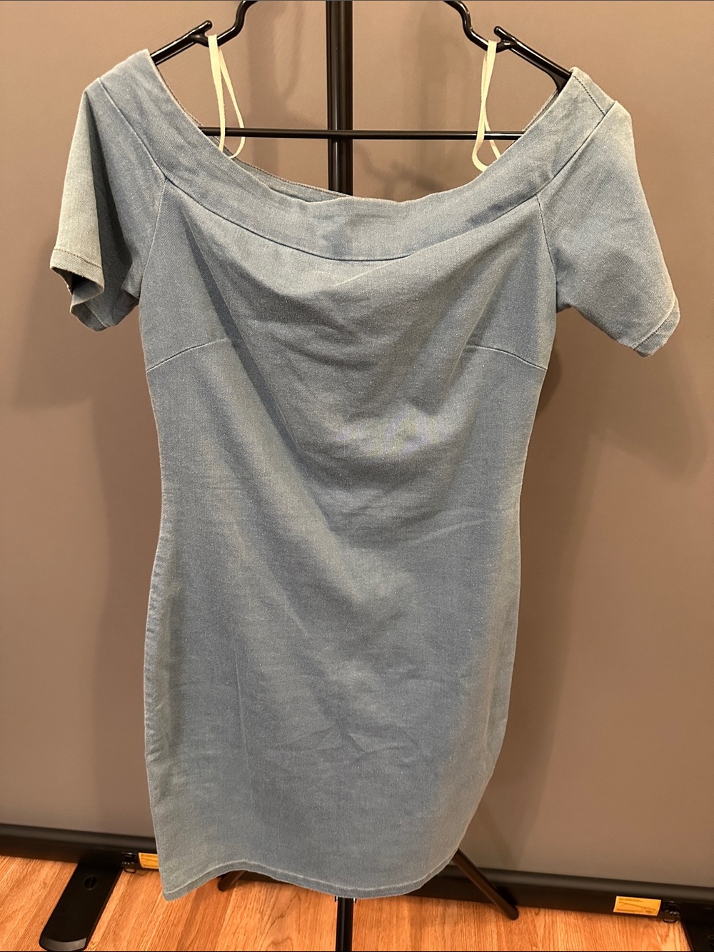 Light Blue boat neck Mini Dress